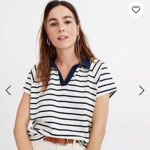 Madewell striped boxy polo
